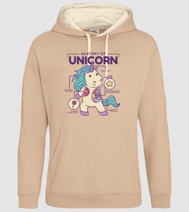Unicorn Anatomie model nisipiu pe tricou