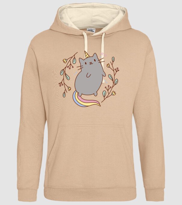 Pisică Unicorn model nisipiu pe tricou