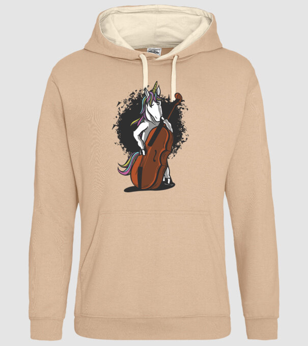 Unicorn cu violoncel model nisipiu pe tricou