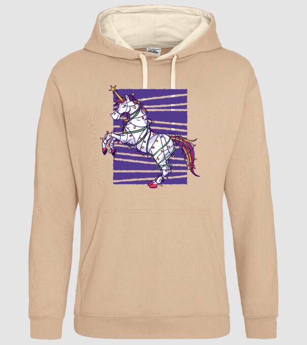 Unicorn pom de Crăciun model nisipiu pe tricou