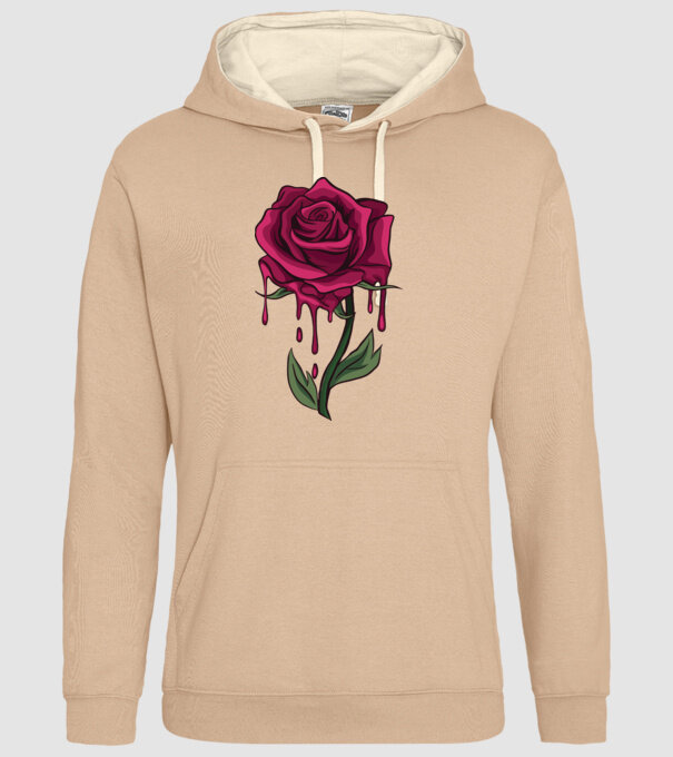 Trandafir sângerând model nisipiu pe tricou