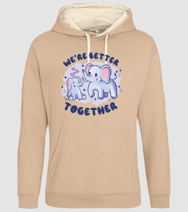 'We''re Better Together Elephant' model nisipiu pe tricou