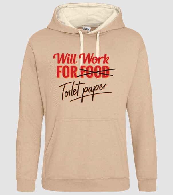 Will work for Toilet paper model nisipiu pe tricou