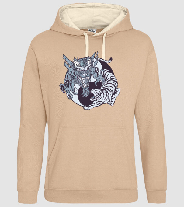 Yin Yang cu animale model nisipiu pe tricou