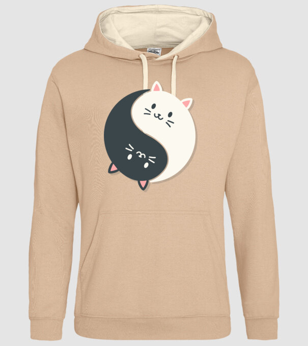Pisicuțe Yin Yang model nisipiu pe tricou