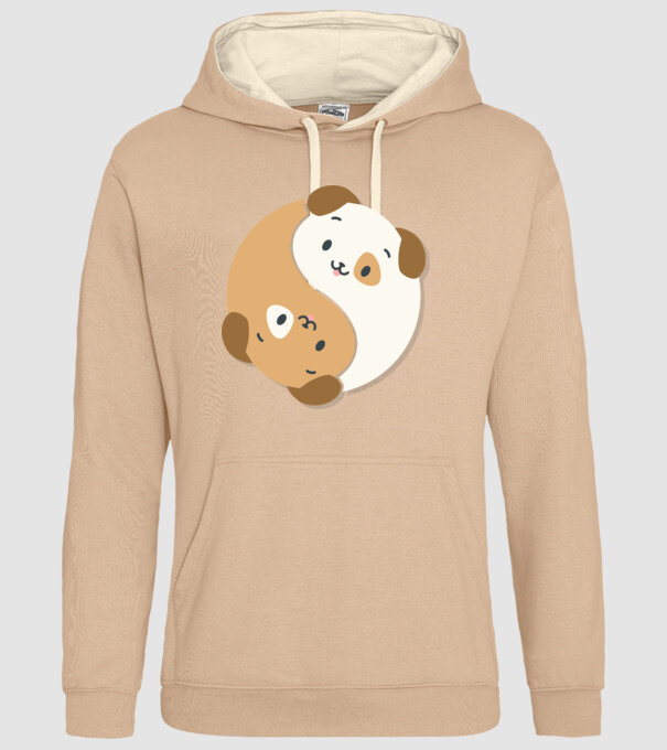 Câini Yin Yang model nisipiu pe tricou