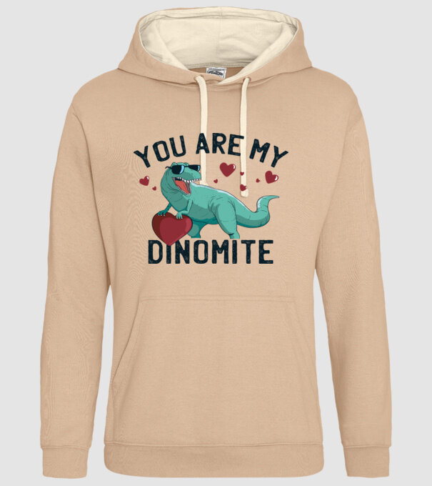 You are my Dinomite tricou cu dinozaur și inimă model nisipiu pe tricou