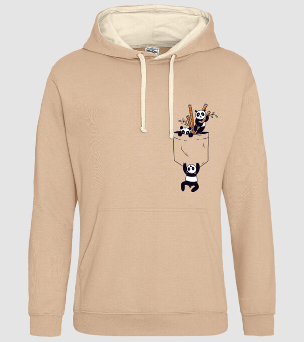 Panda de buzunar model nisipiu pe tricou