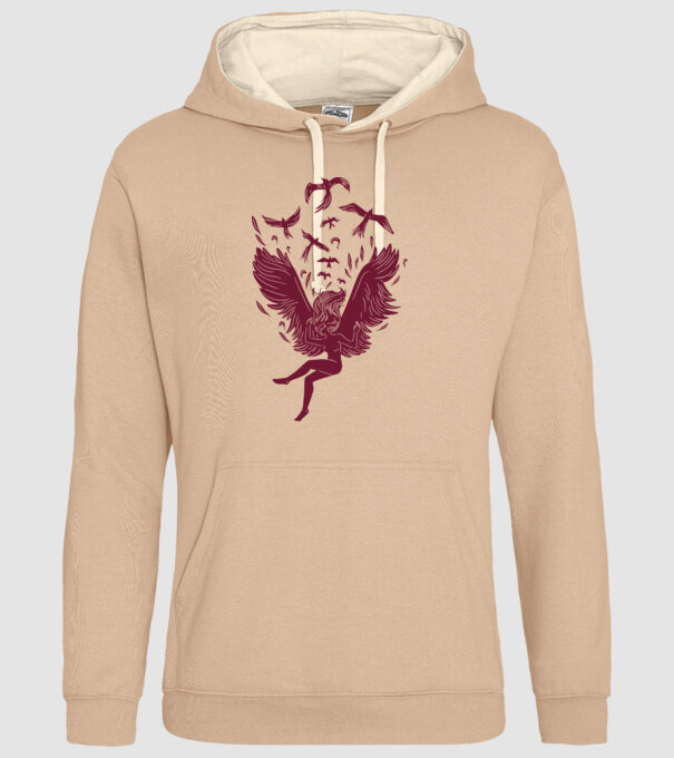 Îngerul care cade model nisipiu pe tricou