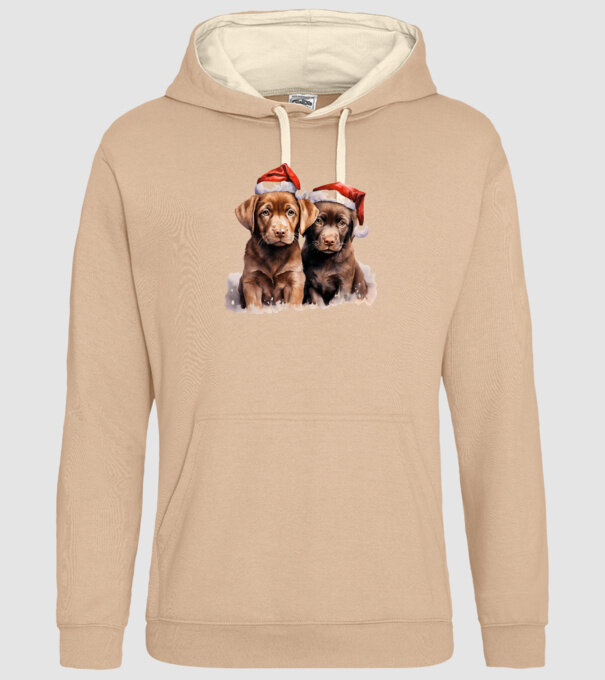 Catelusi Craciun Alb model nisipiu pe tricou
