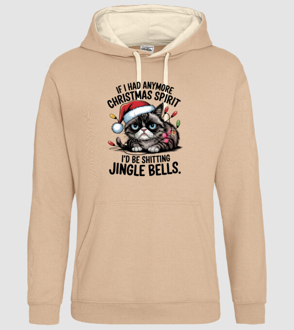 Christmas Spirit Grumpy Cat Alb model nisipiu pe tricou