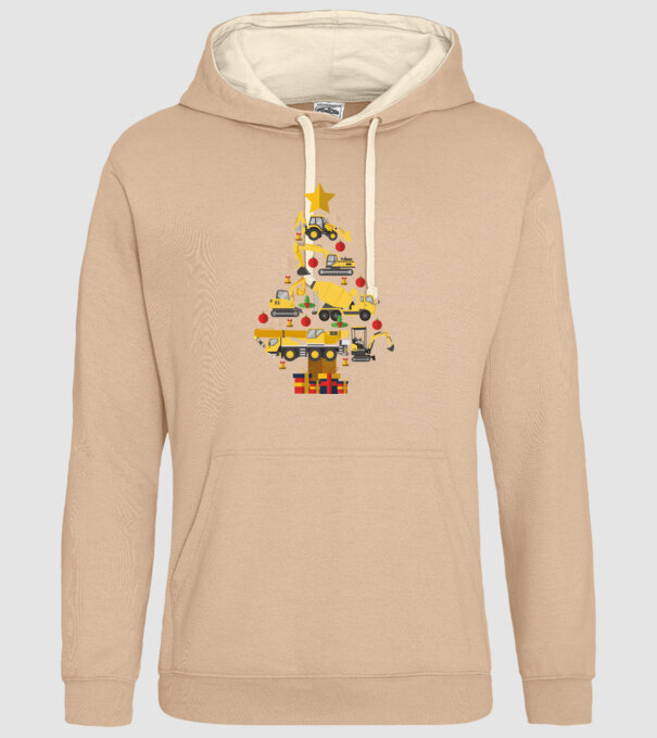Construcția vehiculului pom de Crăciun model nisipiu pe tricou