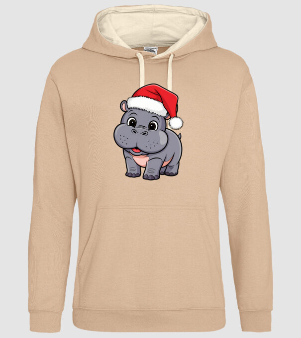 Crăciun Hippo model nisipiu pe tricou