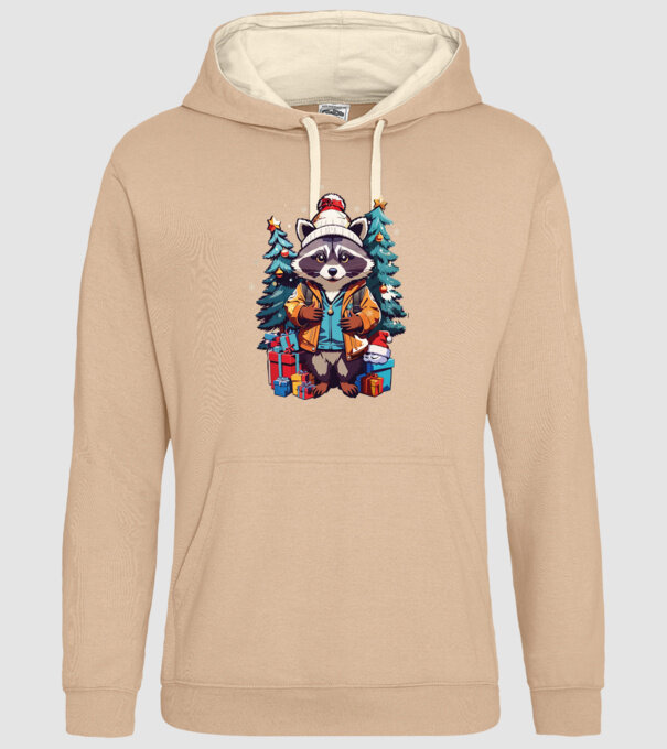 Crăciunul ratonilor model nisipiu pe tricou