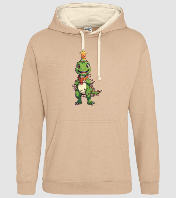 dinozaur pom de Crăciun model nisipiu pe tricou