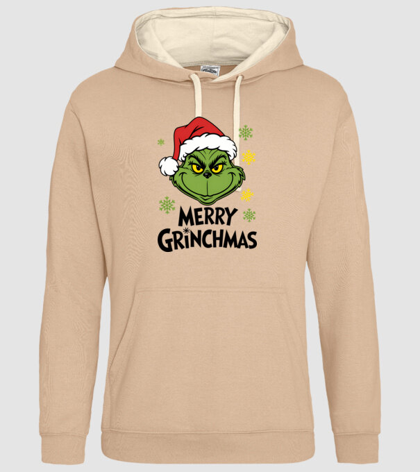 Merry Grinchmas Alb model nisipiu pe tricou