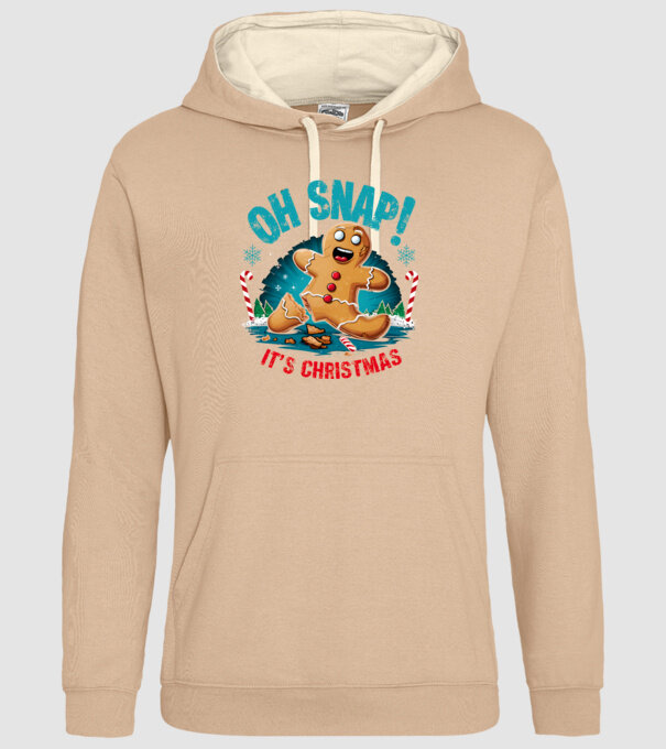 Oh snap! It's christmas Alb model nisipiu pe tricou