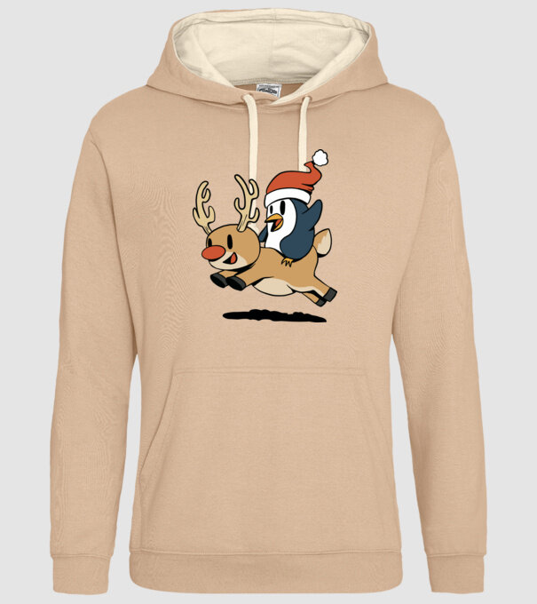 pinguin reindeer cristmas model nisipiu pe tricou