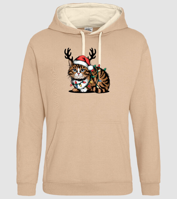 Pisica de craciun model nisipiu pe tricou