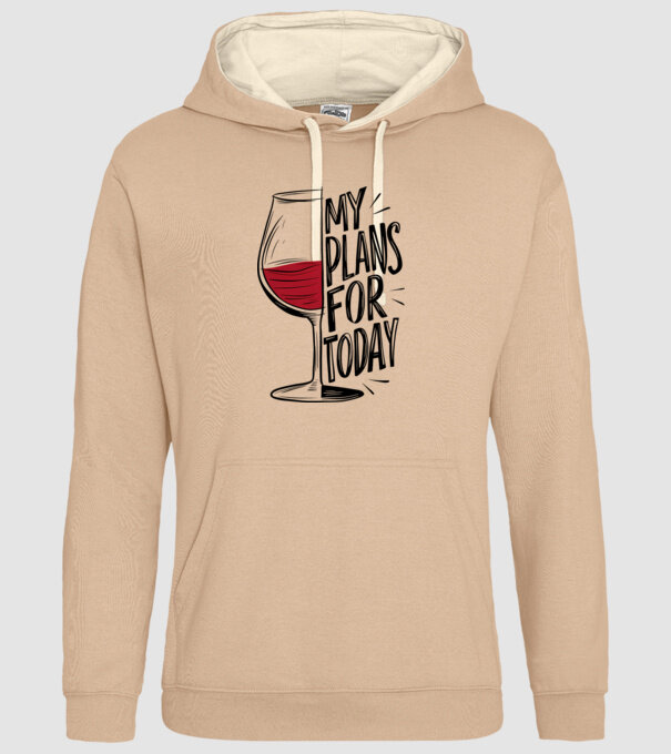 Wine Plans For Today Alb model nisipiu pe tricou