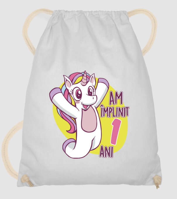 Am împlinit 1 an model alb pe tricou