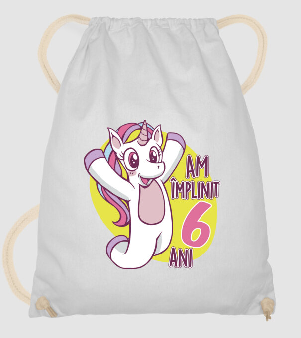 Am împlinit 6 ani model alb pe tricou