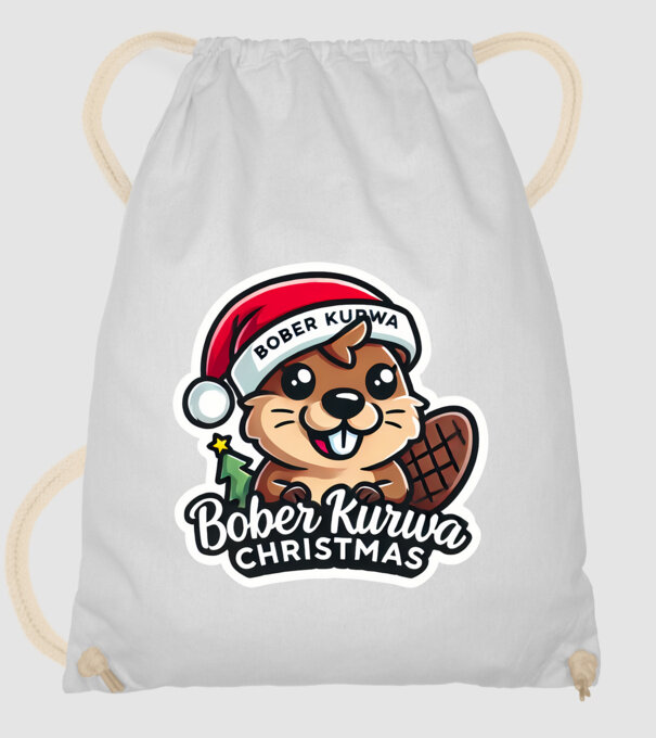 Bober Kurwa Christmas 1 model alb pe tricou