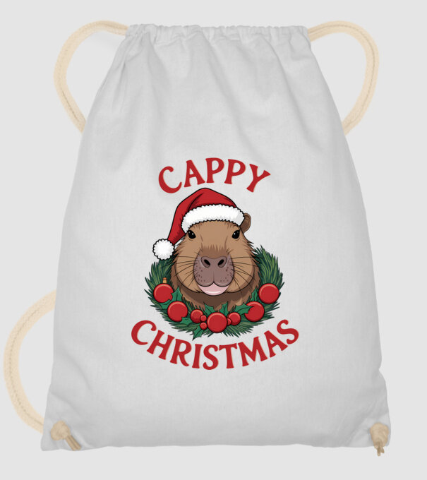 Cappy Christmas 2 model alb pe tricou