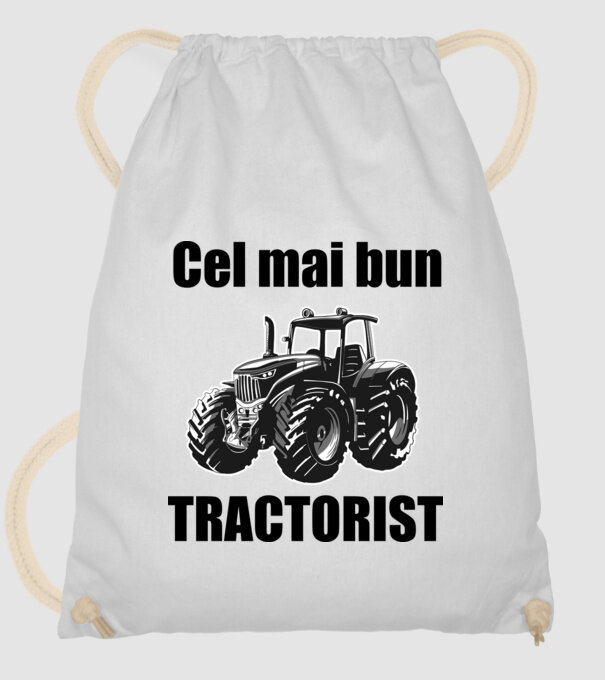 Cel mai bun tractorist model alb pe tricou