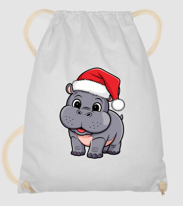 Crăciun Hippo model alb pe tricou
