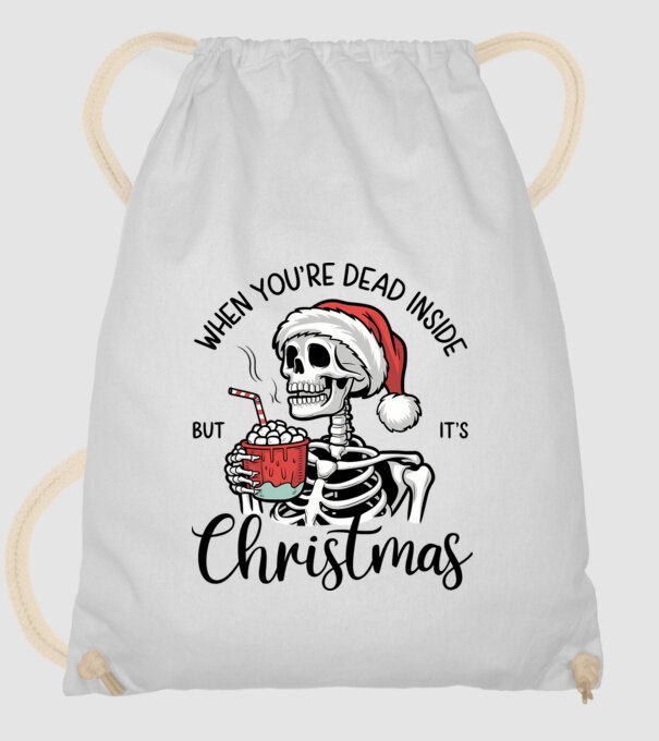 Dead inside, but it's christmas Alb model alb pe tricou