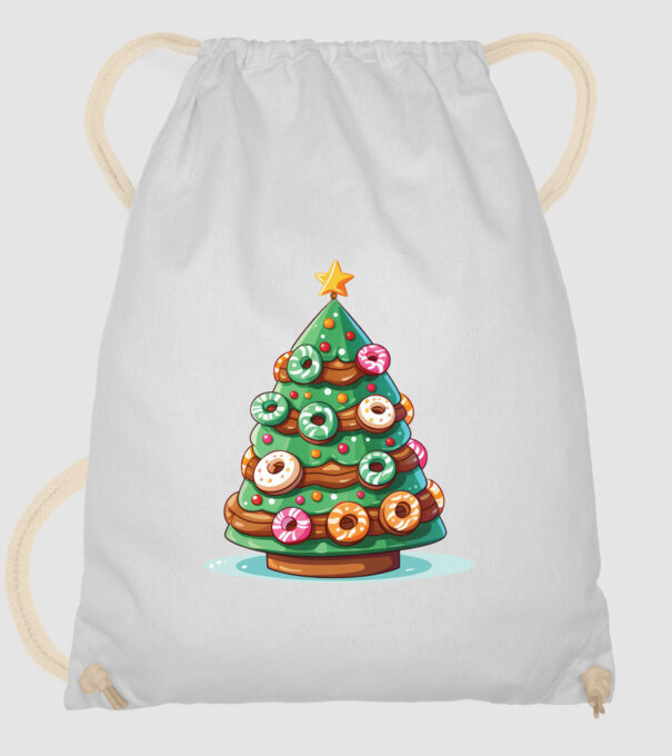 Doughnut pom de Crăciun model alb pe tricou
