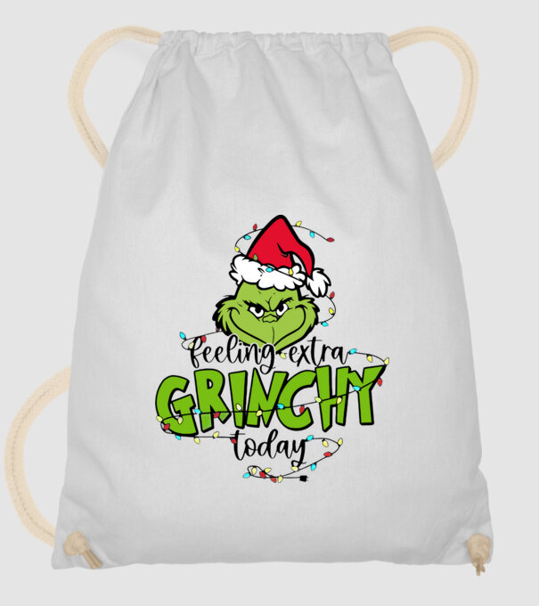 Feeling extra Grinchy today model alb pe tricou