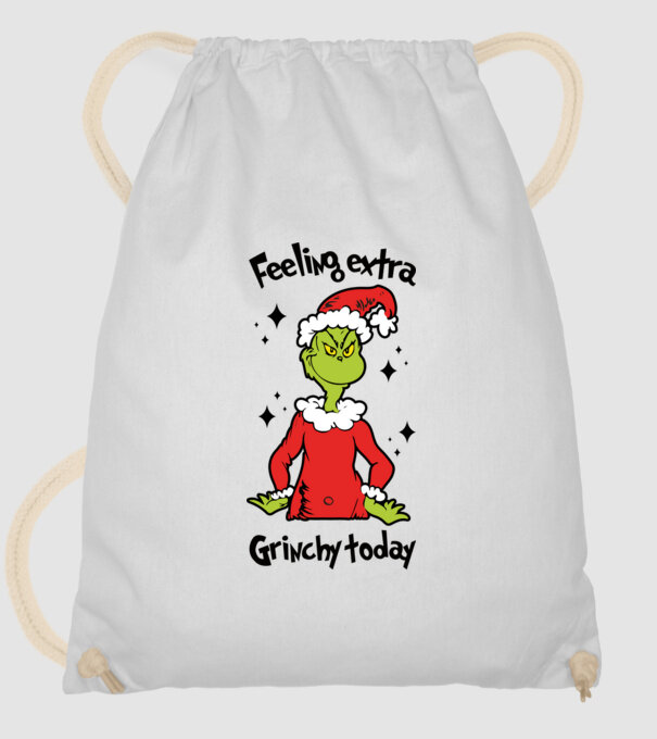 Feeling extra Grinchy today model alb pe tricou