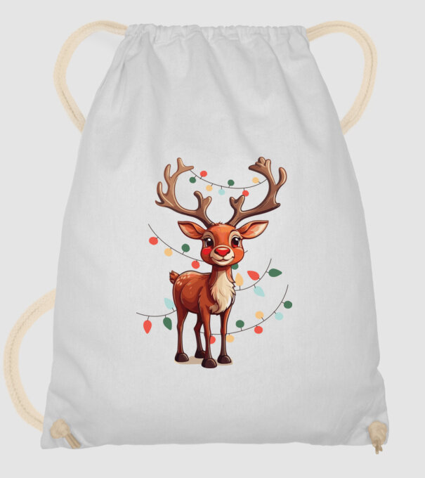Festive Rudolph model alb pe tricou