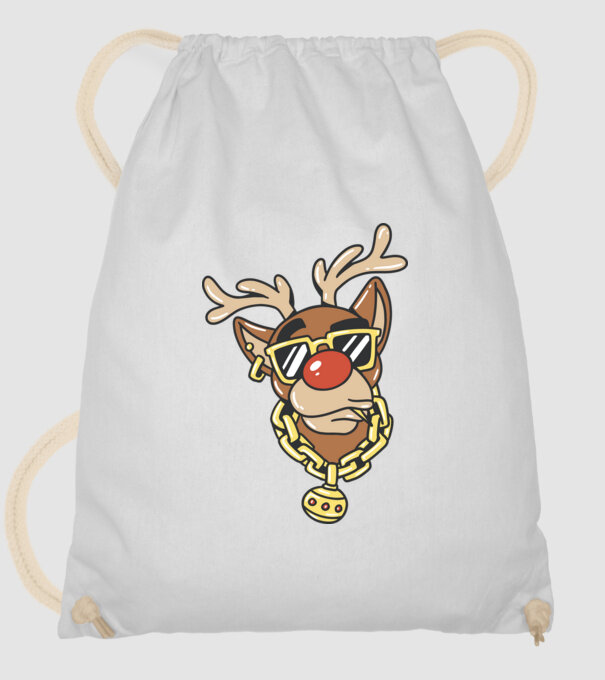 Gangster Reindeer model alb pe tricou
