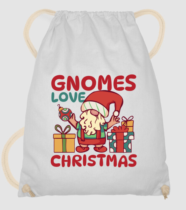 Gnomes LOVE Christmas model alb pe tricou