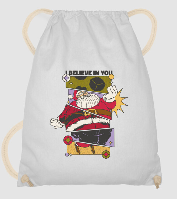 I believe in you Santa model alb pe tricou