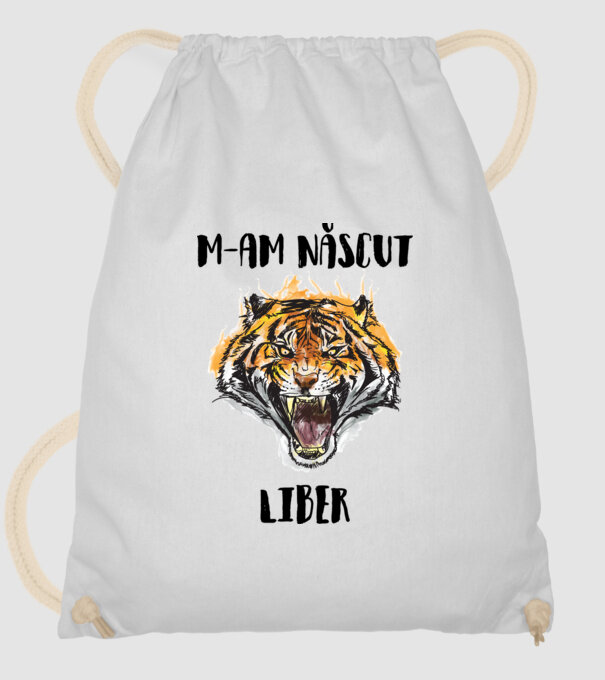 m-am născut liber model alb pe tricou