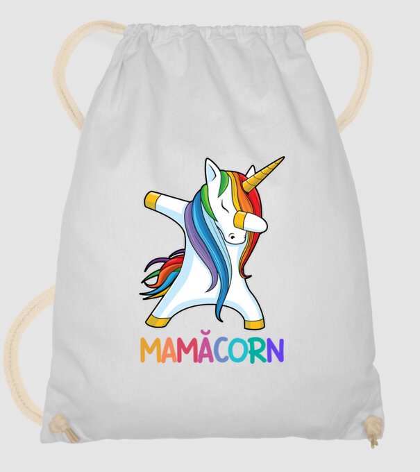 mamăcorn model alb pe tricou