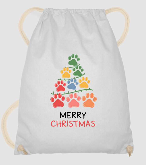 Merry Christmas Paws Alb model alb pe tricou