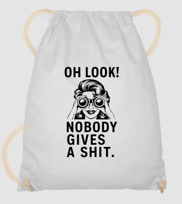 Nobody Gives a shit model alb pe tricou
