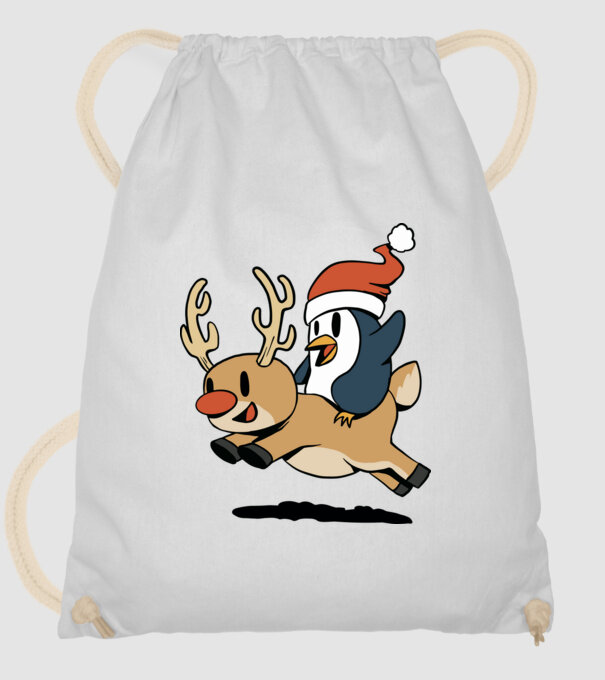 pinguin reindeer cristmas model alb pe tricou