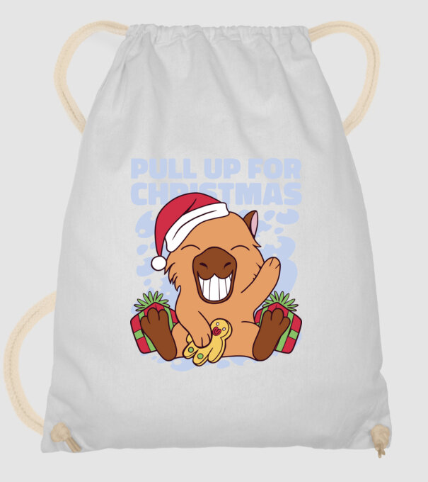 Pull up for christmas Capybara model alb pe tricou