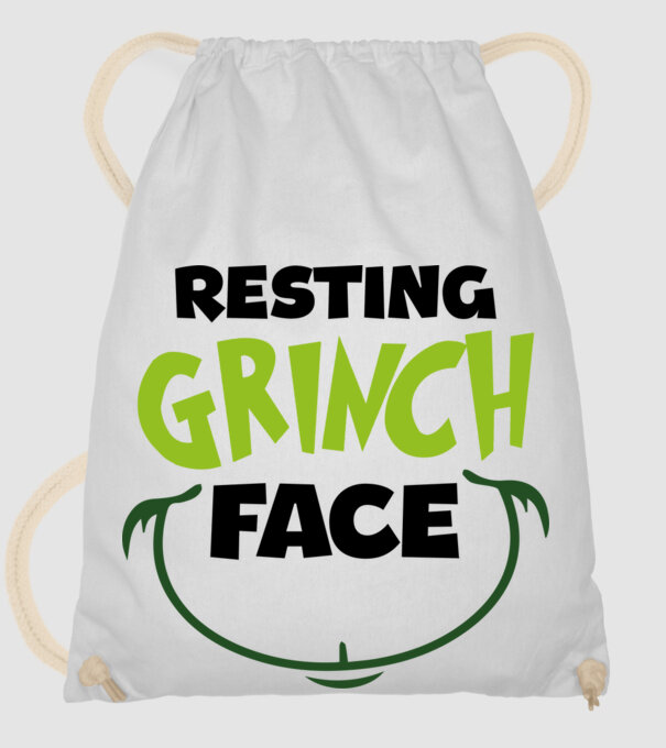 Resting Grinch face model alb pe tricou
