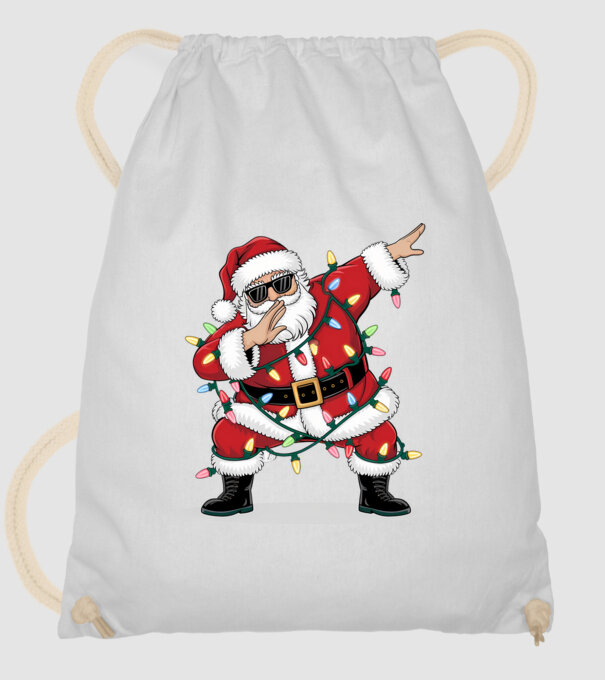 Santa Dab model alb pe tricou