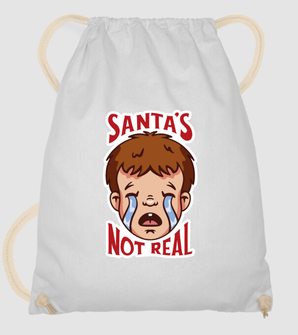Santa's Not Real copil plângând model alb pe tricou