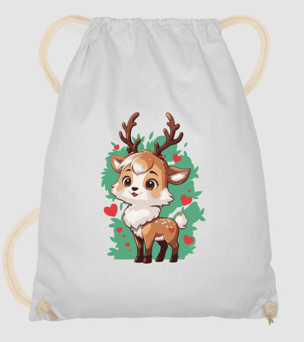 Valentine Deer model alb pe tricou
