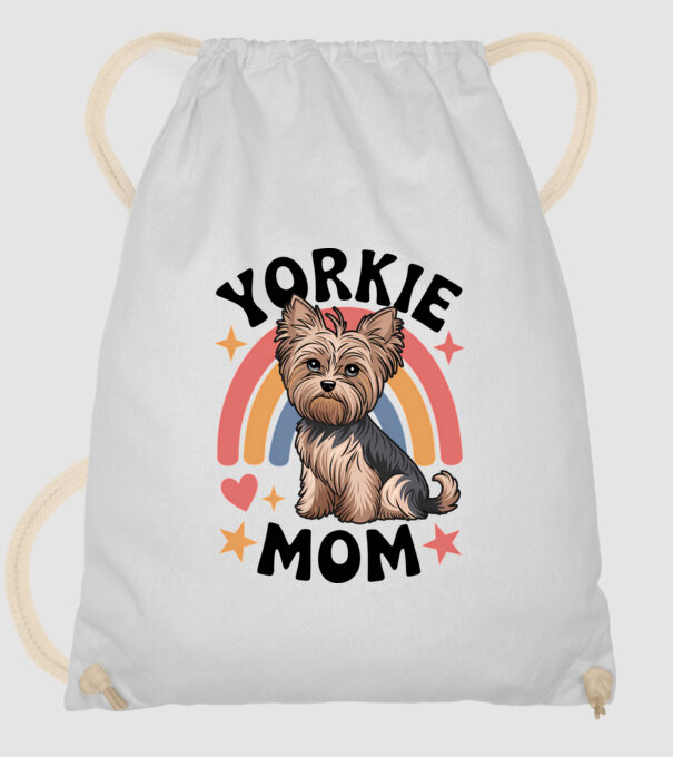 Yorkie Mom Alb model alb pe tricou