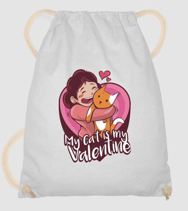 'Pisica mea este dragostea mea Tricou drăguț pentru Valentine''s Day' model alb pe tricou